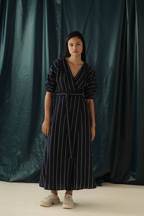 Mina Marie Dress - Pin Stripe