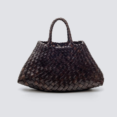 Dragon Diffusion Dark Brown Leather woven handbag