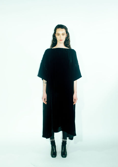 Black Silk Velvet Dress