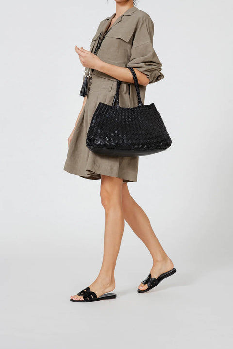 Dragon Diffusion Large Woven Leather Bag