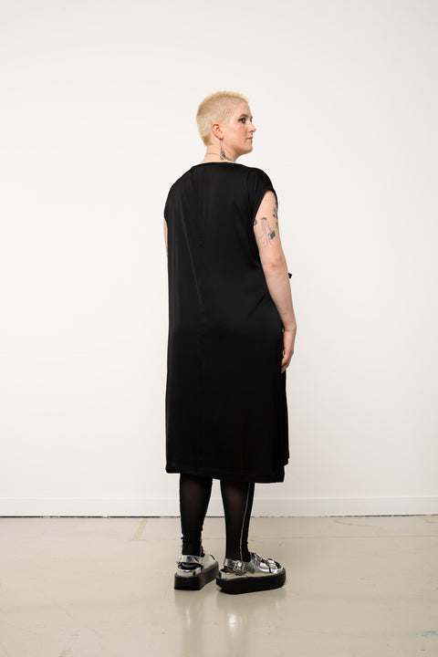 JPalm Black V-neck Wrap Dress
