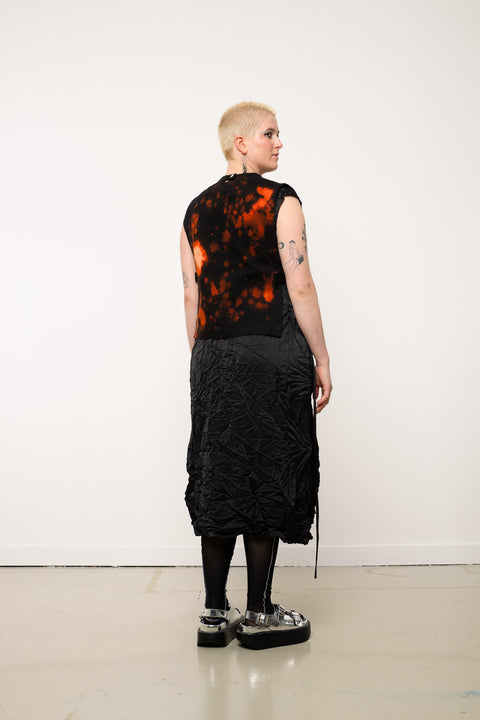 Jpalm orange bleach denim vest