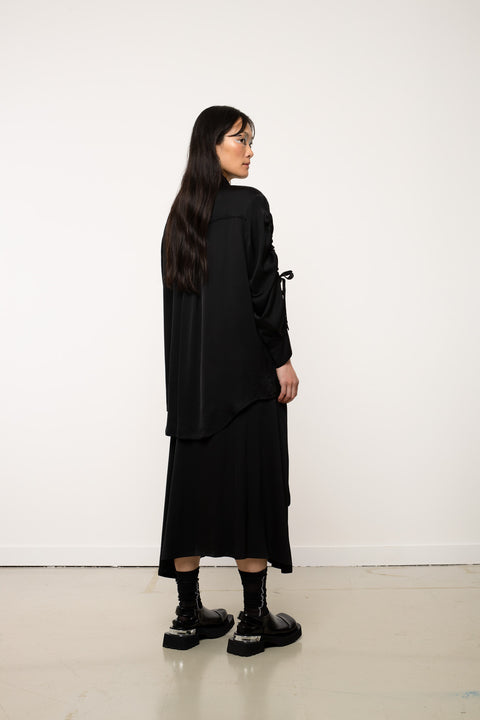 JPalm Black Wrap Skirt with front tie