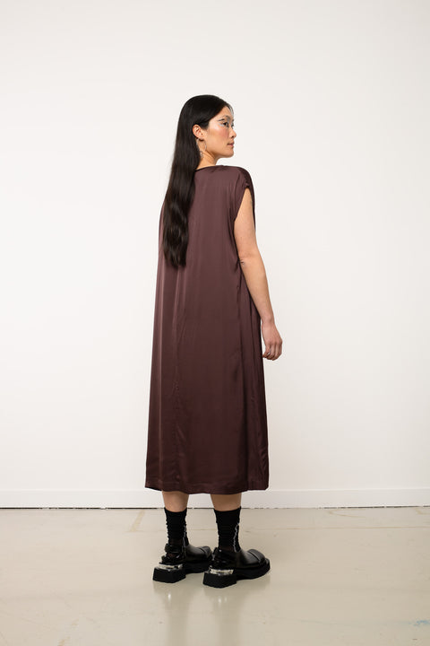 Jpalm Brown Wrap V-neck dress