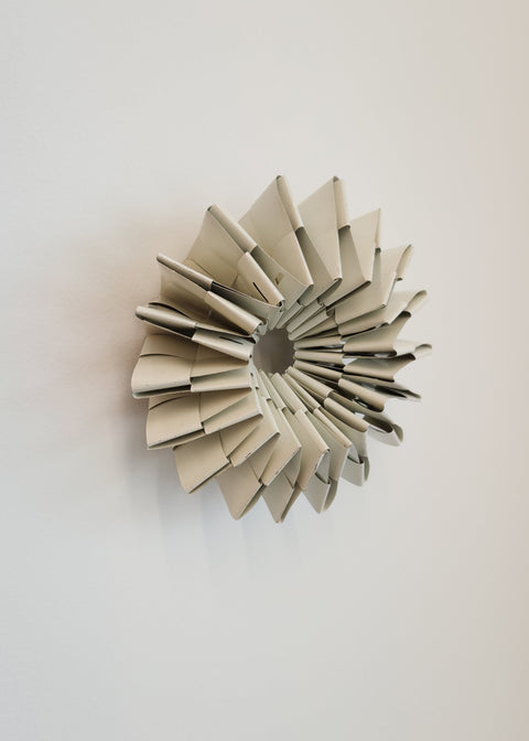 Mandy Cherry Joass Handmade Small Kina sculpture Cream Aluminium