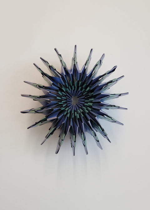 Mandy Cherry Joass Handmade Kina sculpture Blue and Turquoise