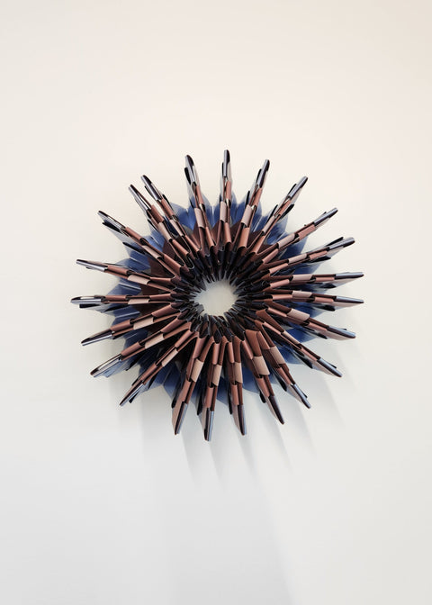 Mandy Cherry Joass Handmade Kina sculpture Pinka and Blue