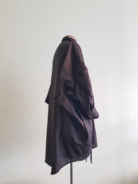 Lela Jacobs Perriot Shirt Black Waxed Linen