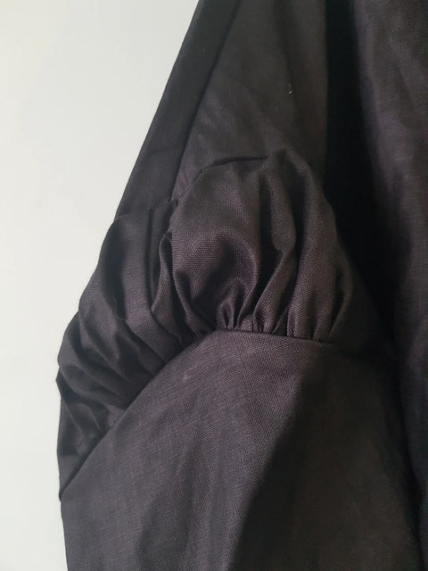 Lela Jacobs Waxed Linen Crop Pierrot Shirt