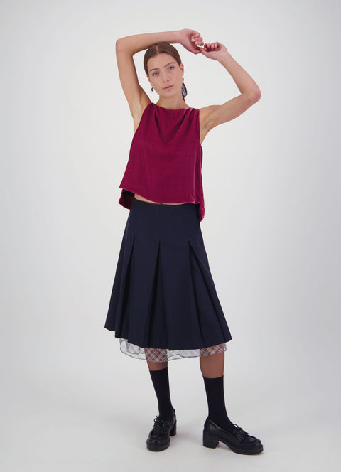 Daylight Moon everything works out skirt navy blue pleat