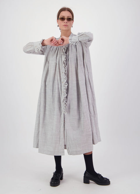 Daylight Moon into the cosmos white stripe maxi dress