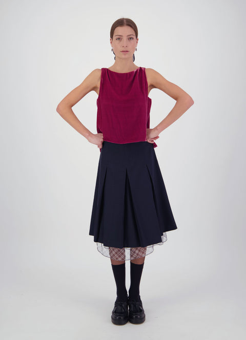Daylight Moon everything works out skirt navy blue pleat