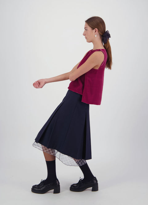 Daylight Moon everything works out skirt navy blue pleat