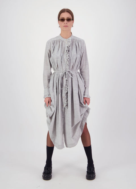 Daylight Moon into the cosmos white stripe maxi dress