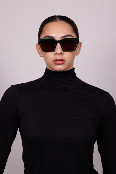 Age Eyewear Carnage Sunglasses Sage green frames with brown lens