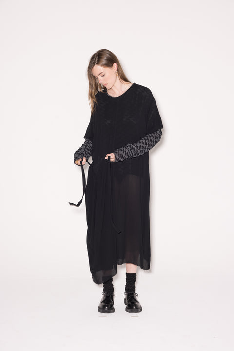 Company of Strangers Black Yang Dress With Side Frill and Tie