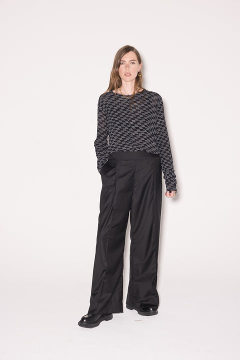 Company Of Strangers Black Tailored Pants With White Stripe Sides