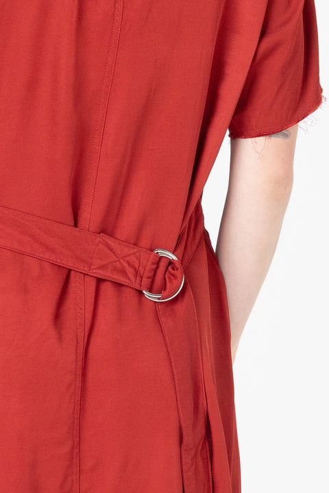 Company of strangers extension dress brick red