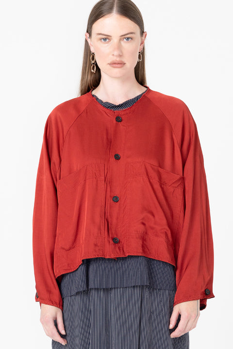 Company of strangers hyatt jacket brick red viscose
