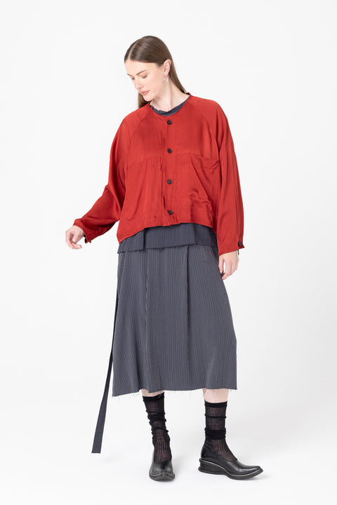 Company of strangers hyatt jacket brick red viscose