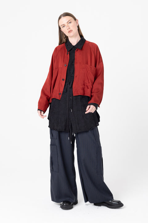 Company of strangers hyatt jacket brick red viscose