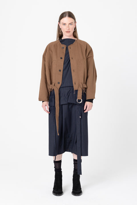 Company of Strangers Extens Jacket in Walnut Brown Cotton Drill