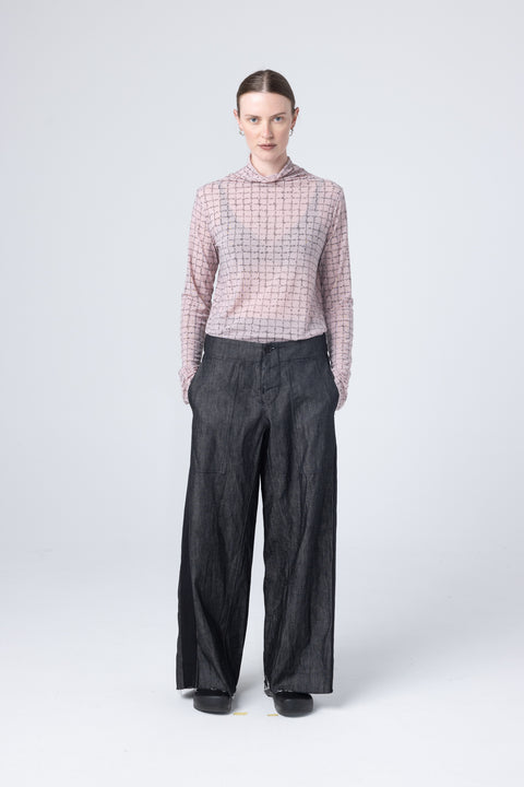Company of Strangers Joy Charcoal Denim Wide Leg Pants