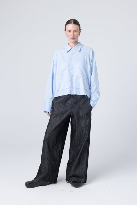 Company Of Strangers Perfect Day Crop Shirt Cornflower Blue