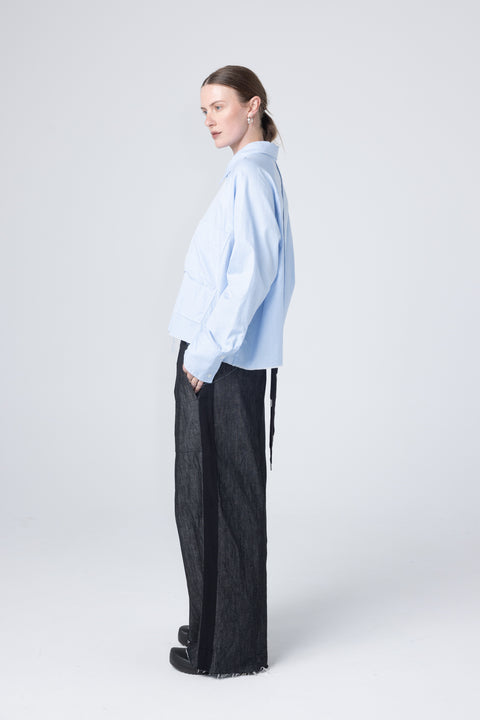 Company Of Strangers Perfect Day Crop Shirt Cornflower Blue