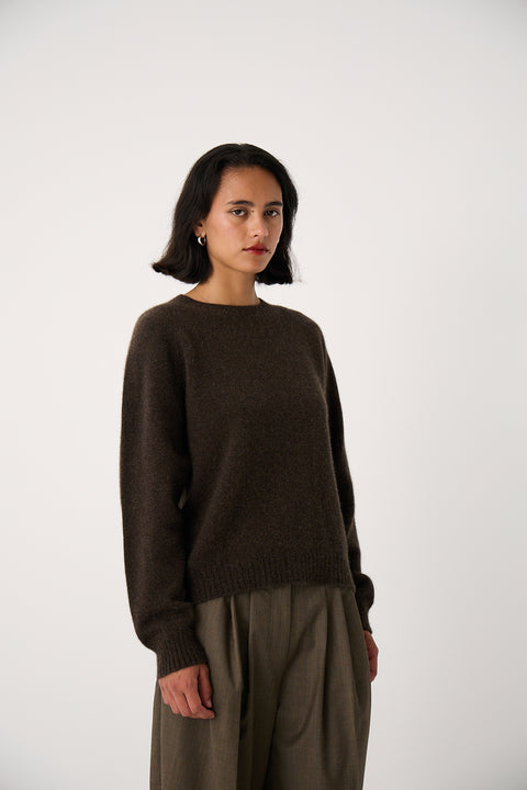 Francie Nimbus Knit Brown possum sweater