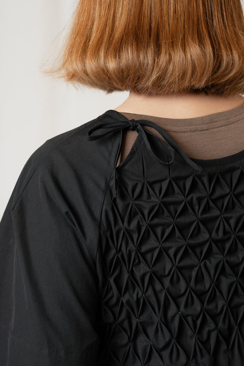 Clara Bosshard Black Cotton Honey Comb Dress