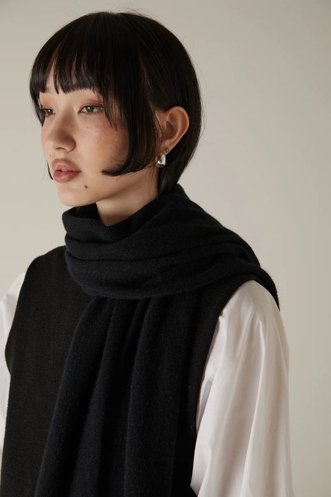 Francie Black Possum Merino Blend Oversized Scarf