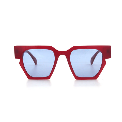 Age eyewear red framed sunglasses with blue lens