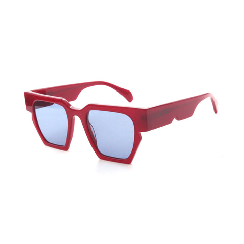 Age eyewear red framed sunglasses with blue lens
