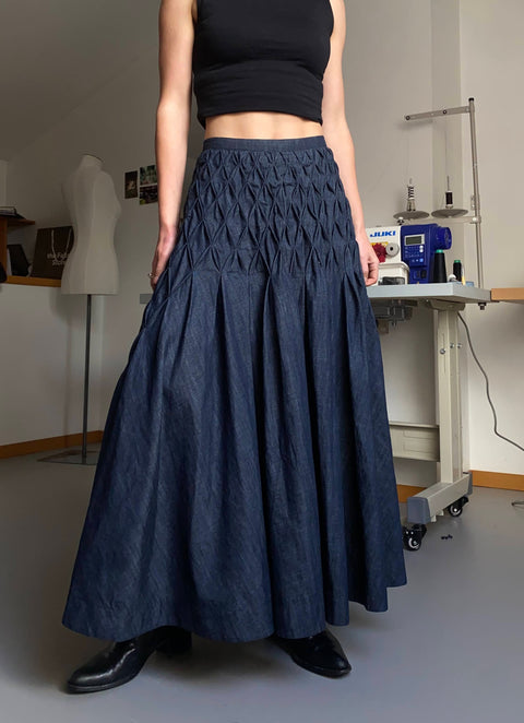 Honeycomb Skirt | Denim