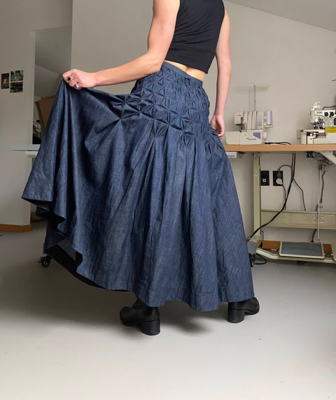 Honeycomb Skirt | Denim