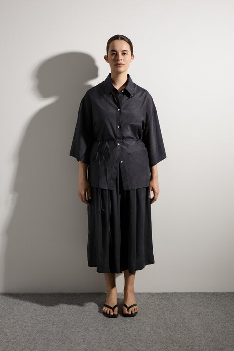 James Brown Black Silk Cotton everyday shirt