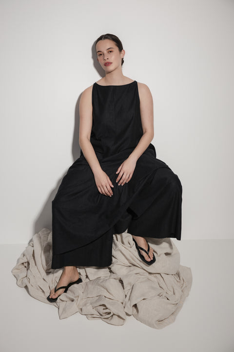 James Brown Linen Shift Dress