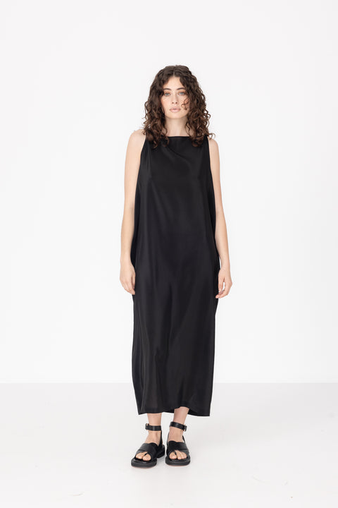 Shift Dress | Black Silk