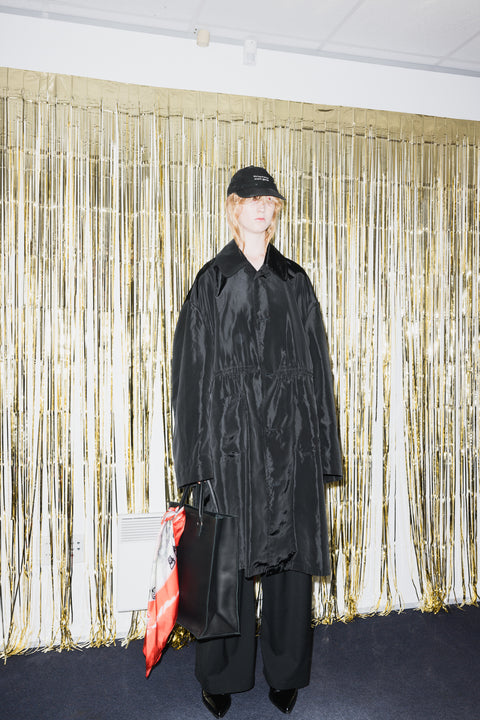 Jimmy D Verboten Coat Black Nylon Synched Waist