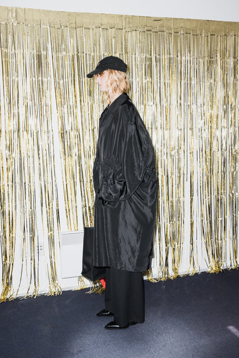 Jimmy D Verboten Coat Black Nylon Synched Waist