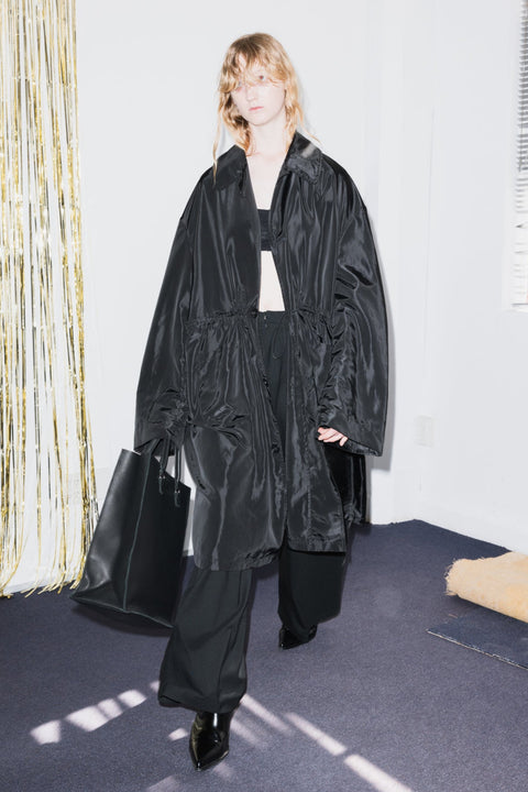 Jimmy D Verboten Coat Black Nylon Synched Waist