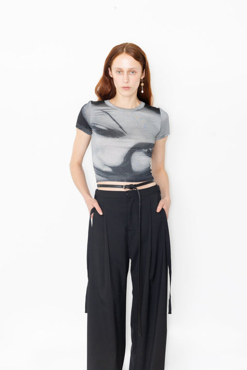 Jimmy D Styx Cropped Tee Mysterious 20's women print