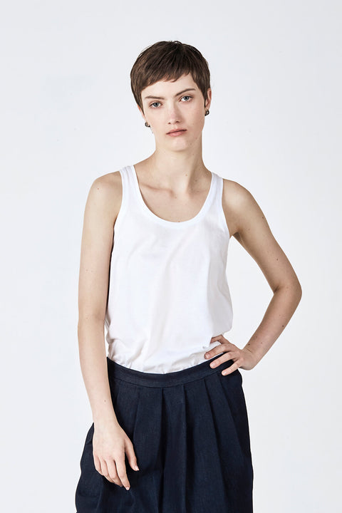 Julia Fong Hakama Denim Drop Crotch Pleated Waist Pants