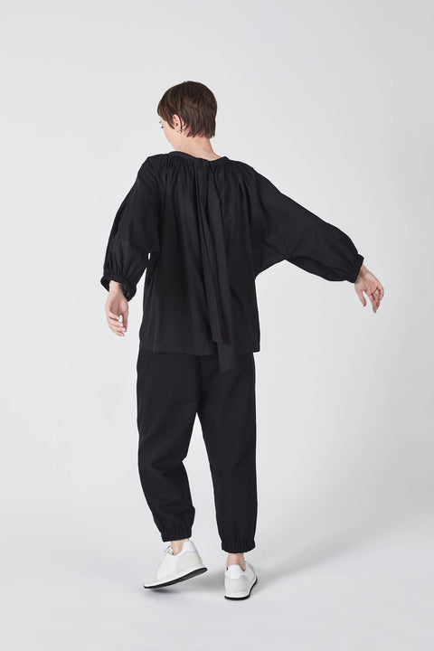 Julia Fong Sweet Devotion Reversible Blouse in Black Cotton