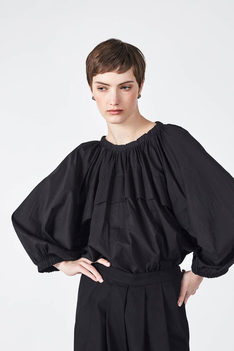 Julia Fong Sweet Devotion Reversible Blouse in Black Cotton