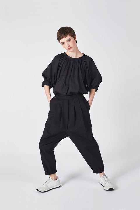 Julia Fong Sweet Devotion Reversible Blouse in Black Cotton