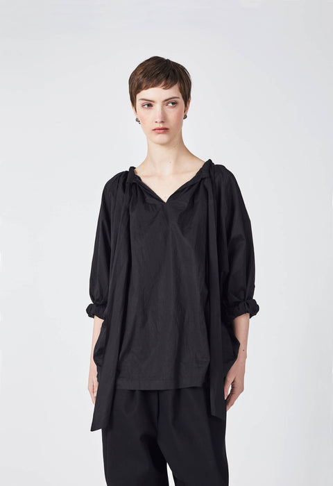 Julia Fong Sweet Devotion Reversible Blouse in Black Cotton