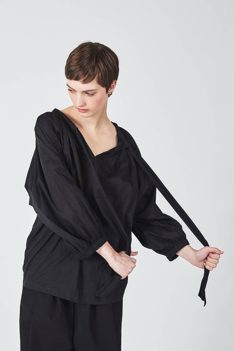 Julia Fong Sweet Devotion Reversible Blouse in Black Cotton