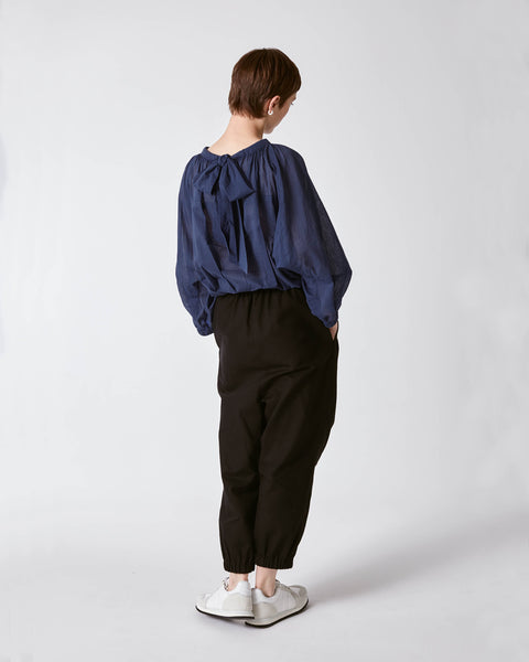 Julia Fong Sweet Devotion Reversible Blouse in Navy Blue Cotton